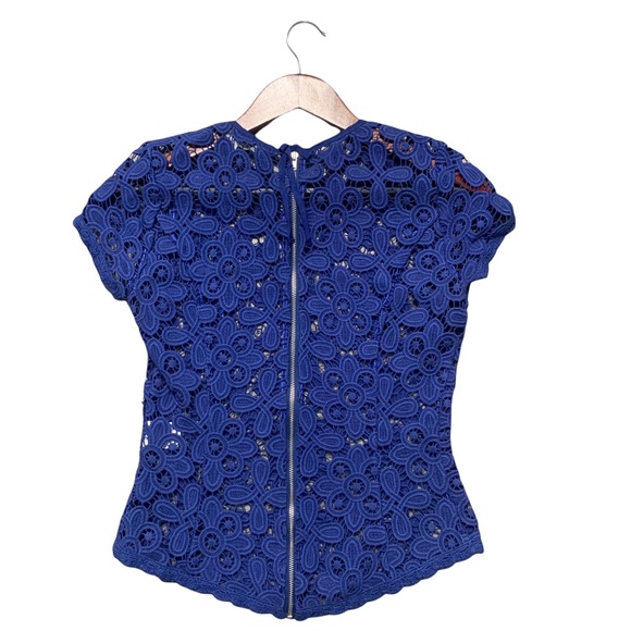 INTERMIX Exclusive Lace Eyelet Zipper Back Top Size S - Picture 4 of 11